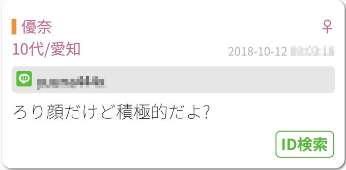 LINE掲示板の書き込み